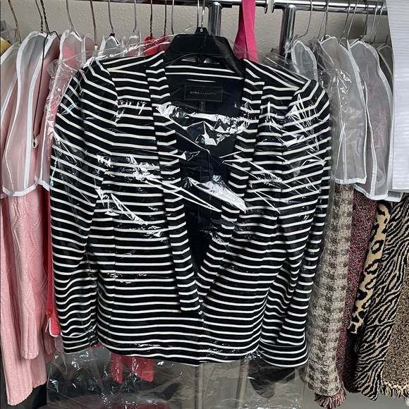 NWT BCBGMaxAzria Monochrome Striped blazer Jacket Hendrix - Picture 4 of 17